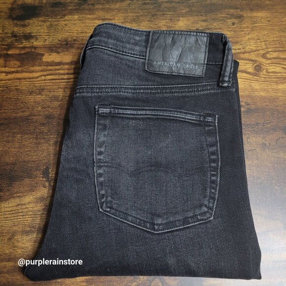 American Eagle Jeans Size 31x32 Stacked Skinny Next Level Flex Black Wash Denim - Picture 3 of 13